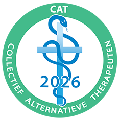 Logo van Collectief Alternatieve Therapeuten met een medische staf en de tekst '2026'. Logo van Collectief Alternatieve Therapeuten met een medische staf en de tekst '2026'.