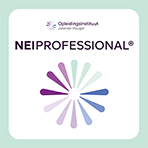 Beschermde titel NEI Professional Logo van NEIProfessional met kleurrijke stralen en de tekst "NEIProfessional".